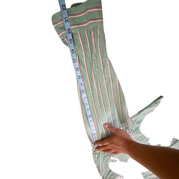 Frank & Eileen Shirley Oversized Green Striped Cotton Button Down Shirt Women M - Picture 6 of 9